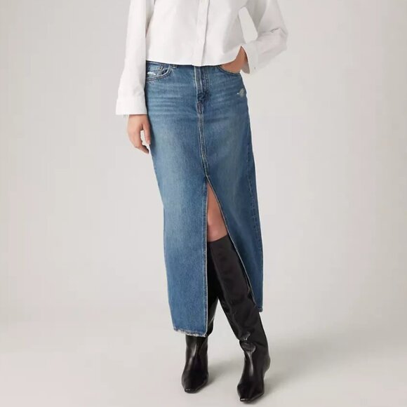 NWT Levi's Column Maxi Skirt Size 28 - Picture 1 of 13